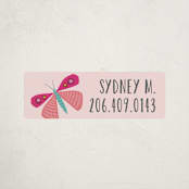 "Bright Butterfly" - Custom Name Labels in Bubblegum by Karidy Walker - Front