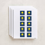 "Emoji Party" - Custom Name Labels in Navy by Baumbirdy - Full Sheet