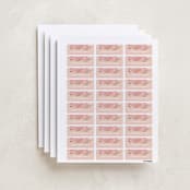 "Blooming Peonies" - Custom Name Labels in Peach by Jennifer Wick - Full Sheet