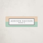 "Mod Frame" - Custom Name Labels in Apricot by Olivia Raufman - Front
