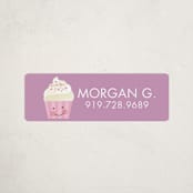 "cupcake" - Custom Name Labels in Orchid by Jessica Ogden - Front