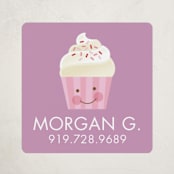 "cupcake" - Custom Name Labels in Orchid by Jessica Ogden - Front