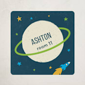 "Outer Space" - Custom Name Labels in Almond by Kelsey Cashman - Front