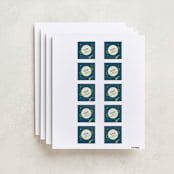 "Outer Space" - Custom Name Labels in Almond by Kelsey Cashman - Full Sheet