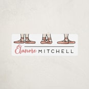 "Ballet Feet" - Custom Name Labels in Think Pink by Shiny Penny Studio - Front