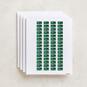 "Geometric" - Custom Name Labels in Broccoli by Chelsey Scott - Full Sheet
