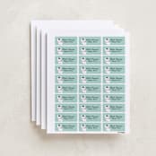 "Frenchie" - Custom Name Labels in Mint by Susan Asbill - Full Sheet