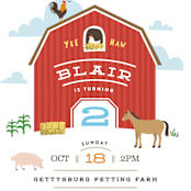 "Big Red Barn" - Children's Birthday Party Invitations in Barn by Jennifer Wick - Detail