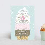 "Ice Cream Cone" - Children's Birthday Party Invitations in Frozen by Alethea and Ruth - Front