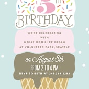 "Ice Cream Cone" - Children's Birthday Party Invitations in Frozen by Alethea and Ruth - Detail
