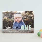 "Bright Future" - Children's Birthday Party Invitations in Cool Mint by Annie Clark - Front