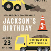 "party zone" - Children's Birthday Party Invitations in Kraft by Annie Holmquist - Detail