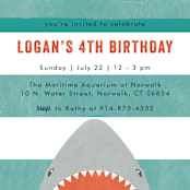 "Fin-tastic!" - Children's Birthday Party Invitations in Ocean by Annie Holmquist - Detail