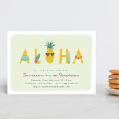 "Aloha" - Children's Birthday Party Invitations in Grass by Annie Holmquist - Front