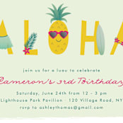 "Aloha" - Children's Birthday Party Invitations in Grass by Annie Holmquist - Detail