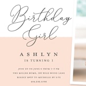 "Modern girl" - Children's Birthday Party Invitations in Blush by Stacey Meacham - Detail