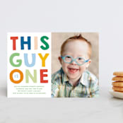 "This Guy" - Children's Birthday Party Invitations in Spectrum by Baumbirdy - Front
