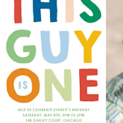 "This Guy" - Children's Birthday Party Invitations in Spectrum by Baumbirdy - Detail