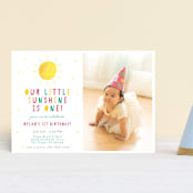 "Little Sunshine" - Children's Birthday Party Invitations in Petal by Little Print Design - Front