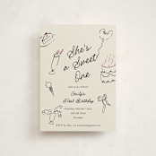 "Sweets & Treats" - Children's Birthday Party Invitations in Licorice by Sarah Rosenthal - Front