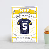 "MVP Collectors Card" - Children's Birthday Party Invitations in School Bus by Shiny Penny Studio - Front