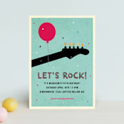 "Rock on" - Children's Birthday Party Invitations in Robin's Egg by Rebecca Bowen - Front