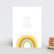 "Little Rainbow" - Children's Birthday Party Invitations in Apricot by Baumbirdy - Front