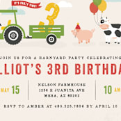 "Party Parade" - Children's Birthday Party Invitations in Cream by Michelle Taylor - Detail