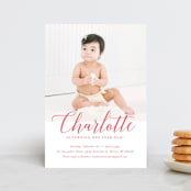 "Big Script" - Children's Birthday Party Invitations in Blush by Genna Blackburn - Front