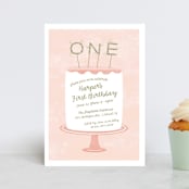 "Frosting" - Children's Birthday Party Invitations in Cotton Candy by Sarah Brown - Front