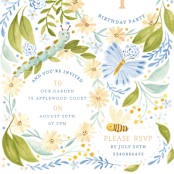 "Daisy Chains" - Children's Birthday Party Invitations in Olive Tree by Sarah Knight - Detail
