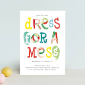 "Dress for a mess" - Children's Birthday Party Invitations in Corn by Baumbirdy - Front