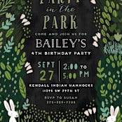 "Party In The Park" - Children's Birthday Party Invitations in Charcoal by iamtanya - Detail