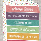 "Layer Cake" - Children's Birthday Party Invitations in Rainbow by Holly Whitcomb - Detail