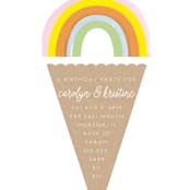 "Double Rainbow Scoop" - Children's Birthday Party Invitations in Sherbert by Baumbirdy - Detail