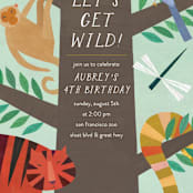 "Jungle Animals" - Children's Birthday Party Invitations in Forest by melanie mikecz - Detail