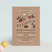 "Lumber Bears" - Children's Birthday Party Invitations in Kraft by Jennifer Wick - Front