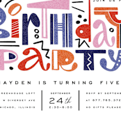 "funny letters" - Children's Birthday Party Invitations in Smoothie by Anastasia Makarova - Detail