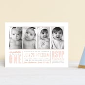 "What a Year" - Children's Birthday Party Invitations in Rose by Lauren Chism - Front