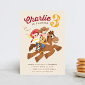 "Disney and Pixar's Cowboy Friends" - Children's Birthday Party Invitations in Vanilla by Jessie Steury - Front