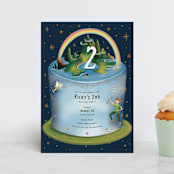 "Disney's Peter Pan Neverland Cake" - Children's Birthday Party Invitations in Midnight by Becky Nimoy - Front