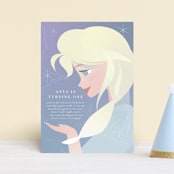"Disney's Elsa the Snow Queen" - Children's Birthday Party Invitations in Frost by Lori Wemple - Front