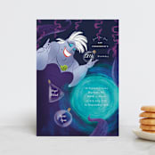 "Disney's Ursula Magic Spell" - Children's Birthday Party Invitations in Caspian Sea by Jackie Crawford - Front