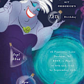 "Disney's Ursula Magic Spell" - Children's Birthday Party Invitations in Caspian Sea by Jackie Crawford - Detail