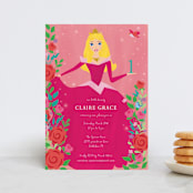 "Disney's Briar Rose" - Children's Birthday Party Invitations in Pink Melba by Rebecca Marchese - Front