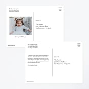 "Blooming Peonies" - Children's Birthday Party Invitations in Peach by Jennifer Wick - Back of Card Options
