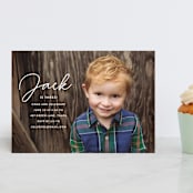 "Birthday Script" - Children's Birthday Party Invitations in Snow by Kasia Labocki - Front