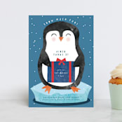 "snow much fun" - Children's Birthday Party Invitations in Navy by Kanika Mathur - Front