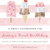 "Sweet Treats" - Children's Birthday Party Invitations in Bubblegum by Shirley Lin Schneider - Detail