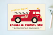 "Five Alarm" - Children's Birthday Party Invitations in Fire by Jessie Steury - Front